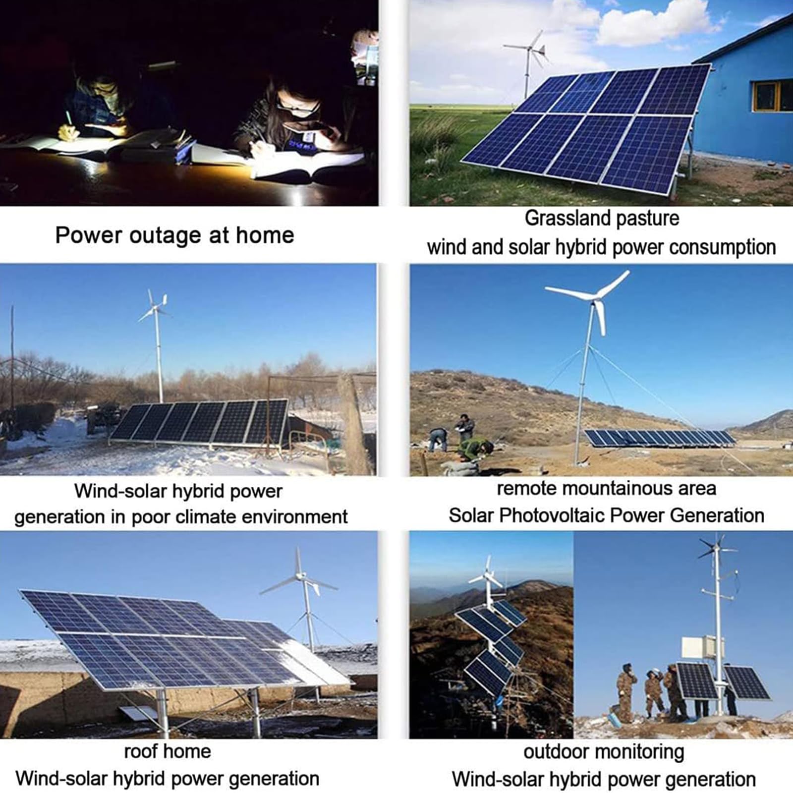 ,Bleu,220V,Contrôleur d'énergie éolienne et solaire 4500W avec écran LCD