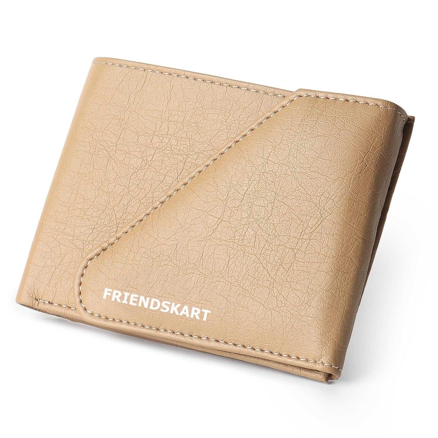 Men's Bi-Fold Wallet, Faux Leather, Multiple Card Slots with Coin Pocket (Brown)-image-46