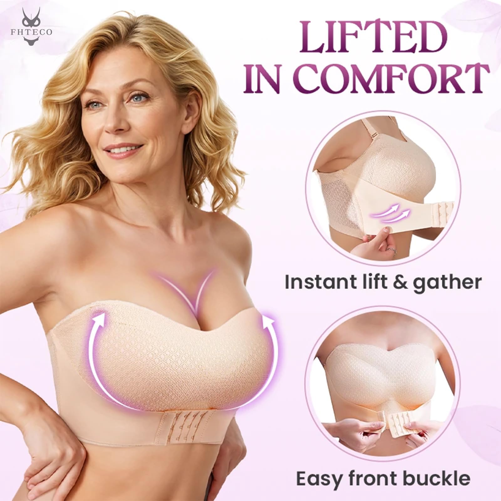 Reggiseno a fascia senza spalline senza spalline senza spalline reggiseni push-up per le donne reggiseno senza fili Top reggiseno Plus Size senza spalline Bralette