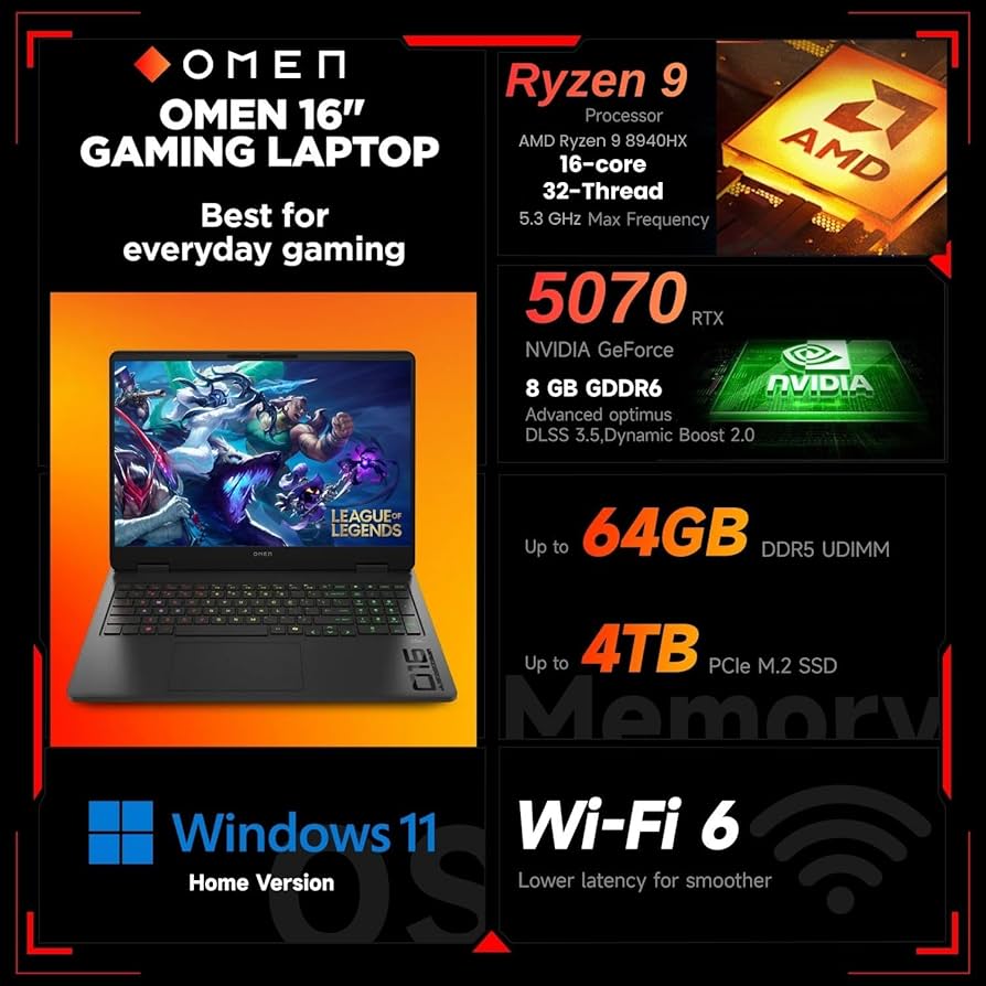 Amazon.com: HP Omen RTX 5070 Gaming Laptop, 16.1