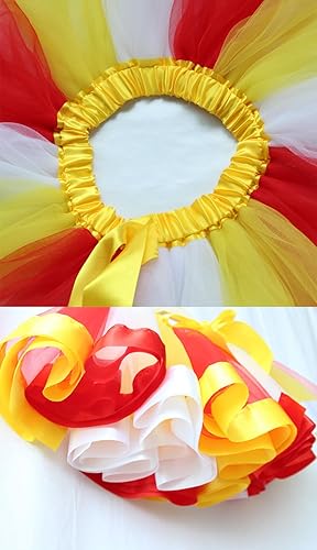 Miniatura 4 de BGFKS Falda tutú de tul de ballet en capas para niñas pequeñas con lazos coloridos para el cabello