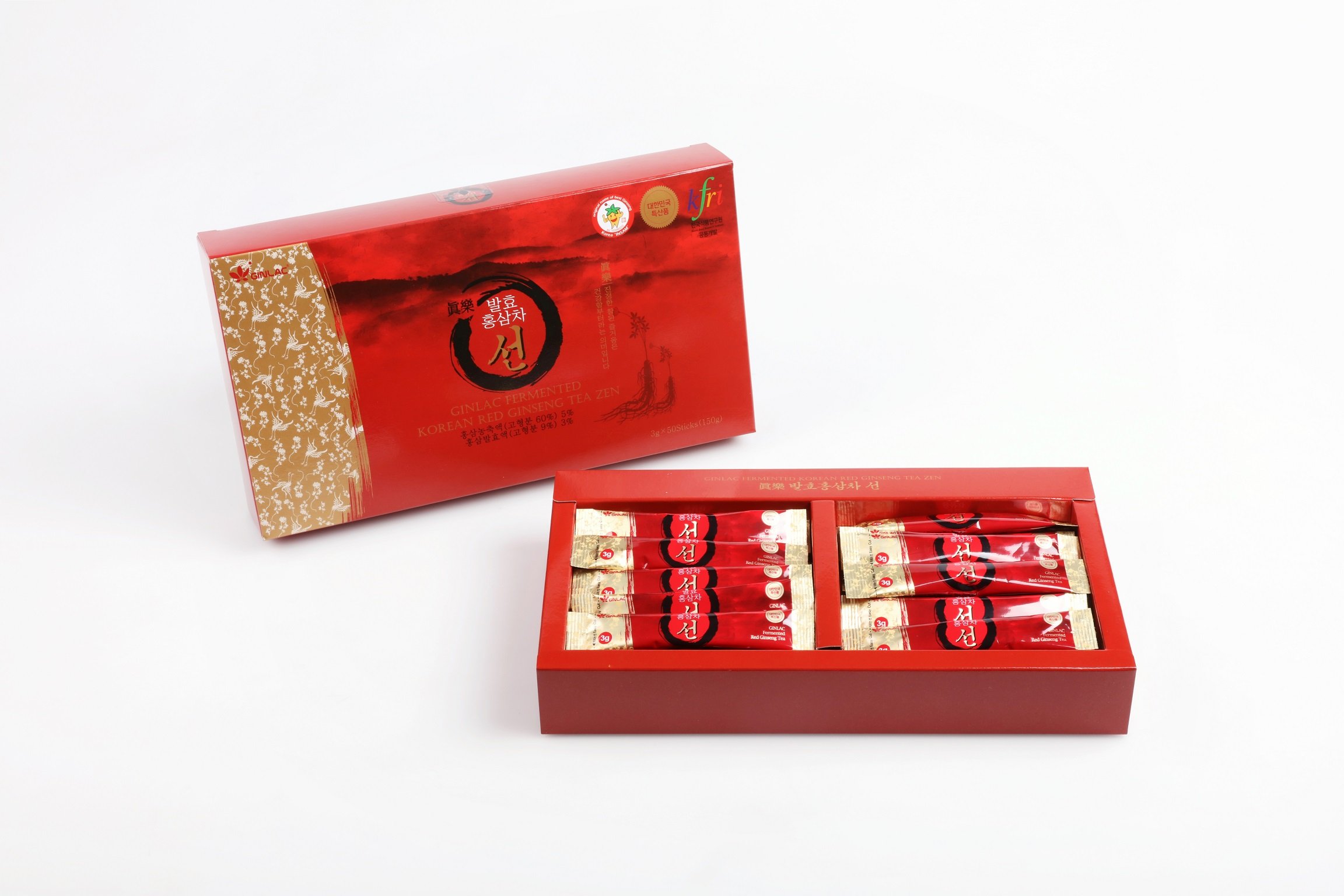 Roter Ginseng Tee ZEN Teebeutel 50 Stk. | Koreanischer Roter Ginseng Tee | stimuliert die Durchblutung, das Gedächtnis, den Tonus | Getränk aus Korea | Energie Vitalität Wohlbefinden | 150g