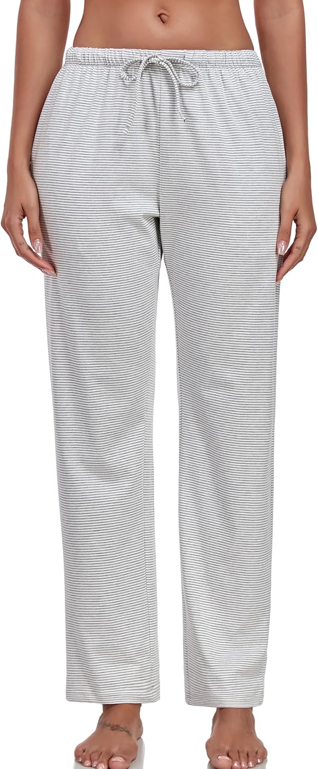 Women's Striped Pajama Pants Cotton Lounge Pants Low Rise And Drawstring Pj Bottoms - Image 2