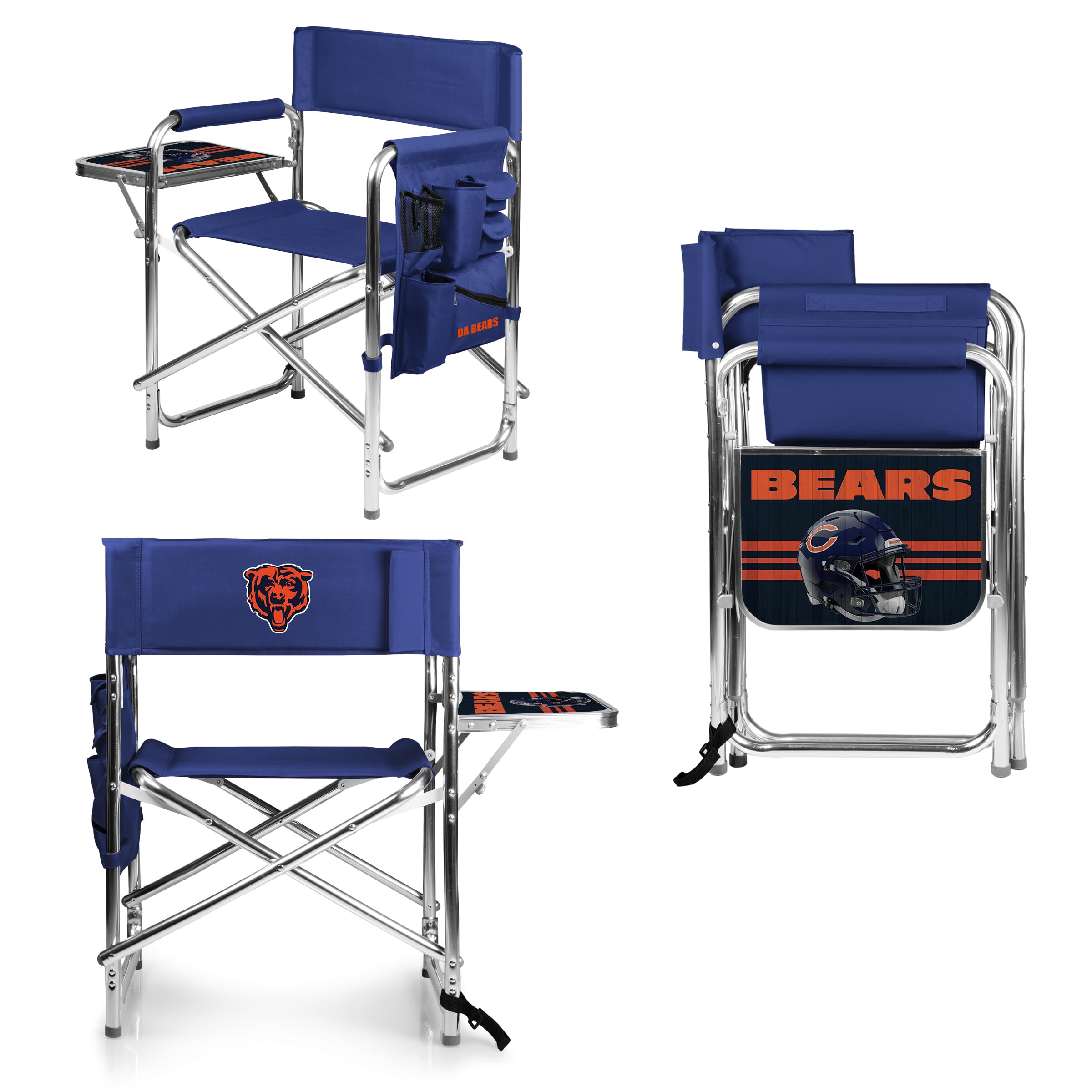 Picnic TIME NFL Unisex-Adult NFL Sports Chair with Side Table, Beach Chair, Camp Chair for Adults