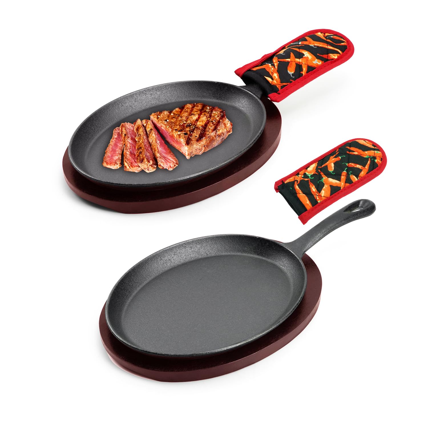 DVK Sizzling Plate - Cast Iron Fajita Skillet -1 DVK Sizzling Plate - Cast Iron Fajita Skillet -1