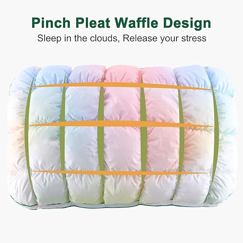 Miniatura 6 de Almohada de cama de apoyo mullida, tamaño Queen, súper suave relleno alternativo de plumón prémium para dormir, almohadas de cama de calidad de