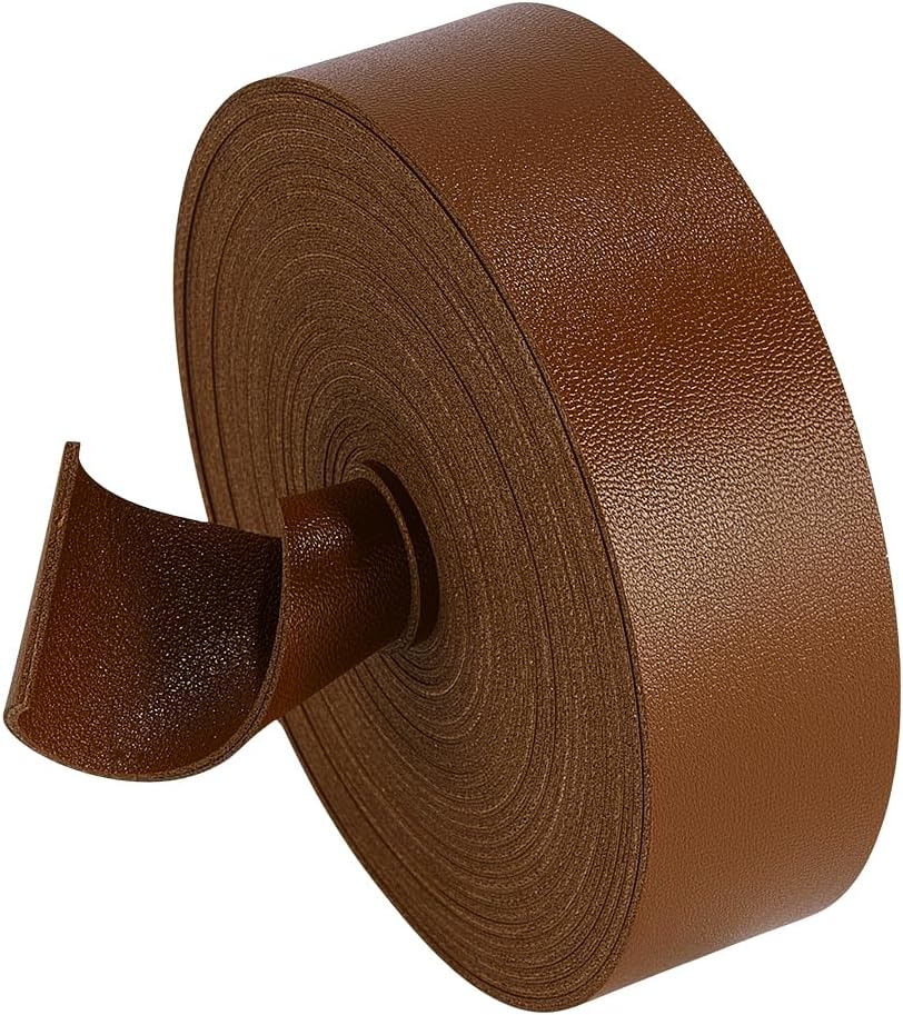 BENECREAT 197 Inch Double Sided Faux Leather Strip, 1.2 Inch Wide Lychee Pattern Leather Strap for DIY Craft Projects, Pet Collars, Belts, Jewelry (Black)