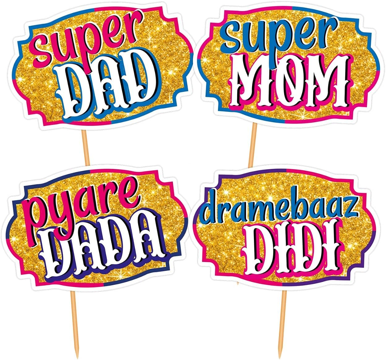 Family Photo Booth All Occasion Function Party Props Indian Baby Shower Festival Props for Family Wedding/Anniversary/Haldi/Reception/Birthday Party/Reunion/Get-Together/Sangeet-30Pcs