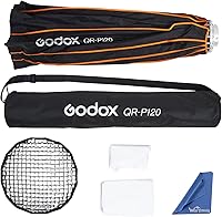 Vista 7 de Godox QR-P120 - Caja de luz Bowens de 47 pulgadas con difusor frontal e interior, rejilla de tela, para Godox SL60W SL60IID SL60IIBi SL150WII VL150