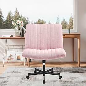 Cadeira de Escritório Python Fly Leisure, Assento Extra Grande e Largo em Tecido (Rosa)