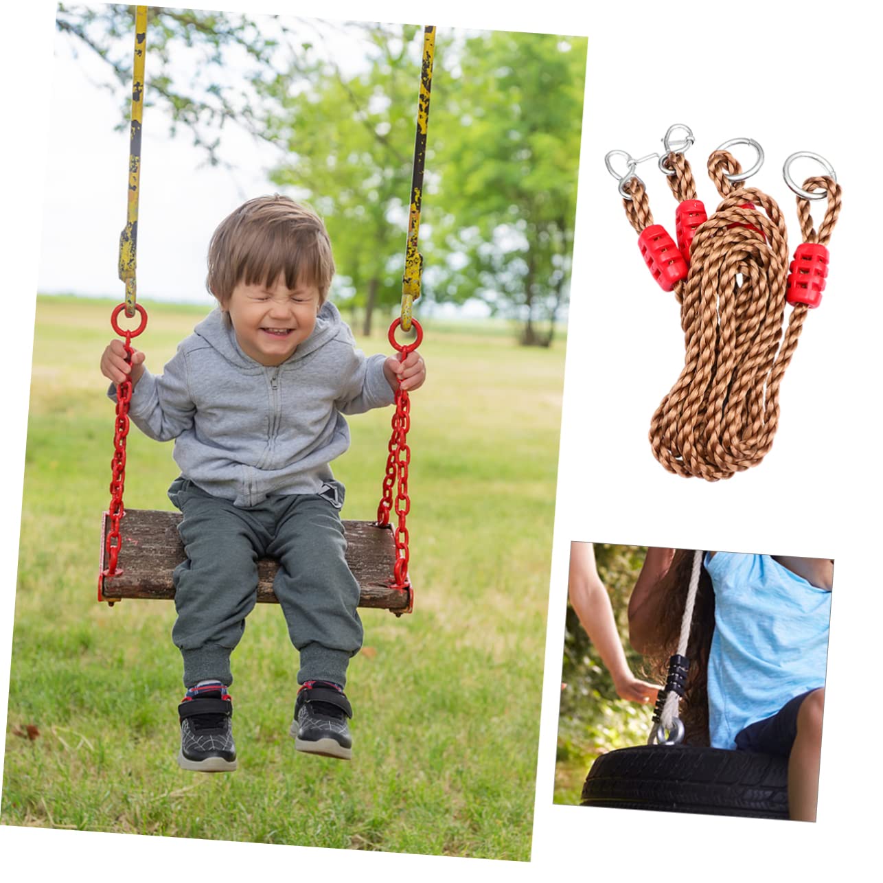 Confezione da 6 Cinghie per Altalena in Nylon Regolabili per Esterni per Giardino Veranda Altalena Kit di Accessori Colore Casuale