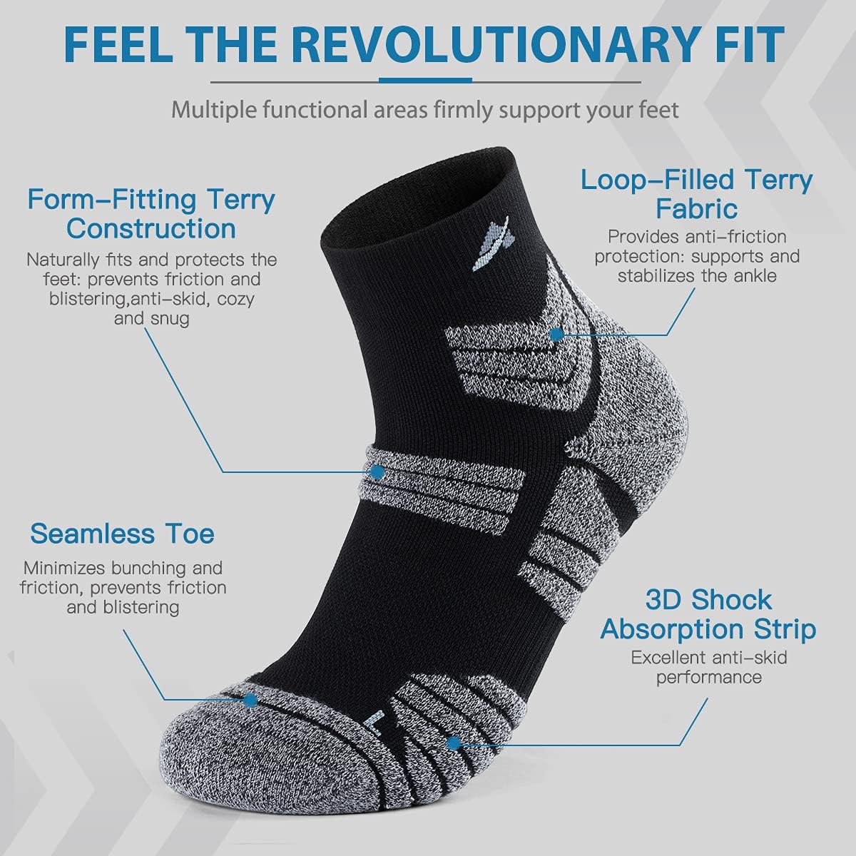 Avoalre Running Socks 3 Pairs Coolmax Sports Athletic Socks Moisture Wicking : Clothing, Shoes & Jewelry