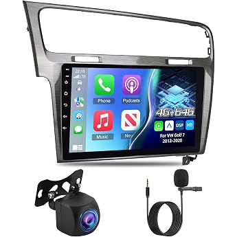 4G + 64G Android Car Radio for Volkswagen VW Golf 7 2012-2020 with Wireless Carplay & Android Car 9 Inch IPS Touchscreen with GPS WiFi 32EQ Bluetooth 5.0 FM/RDS Radio