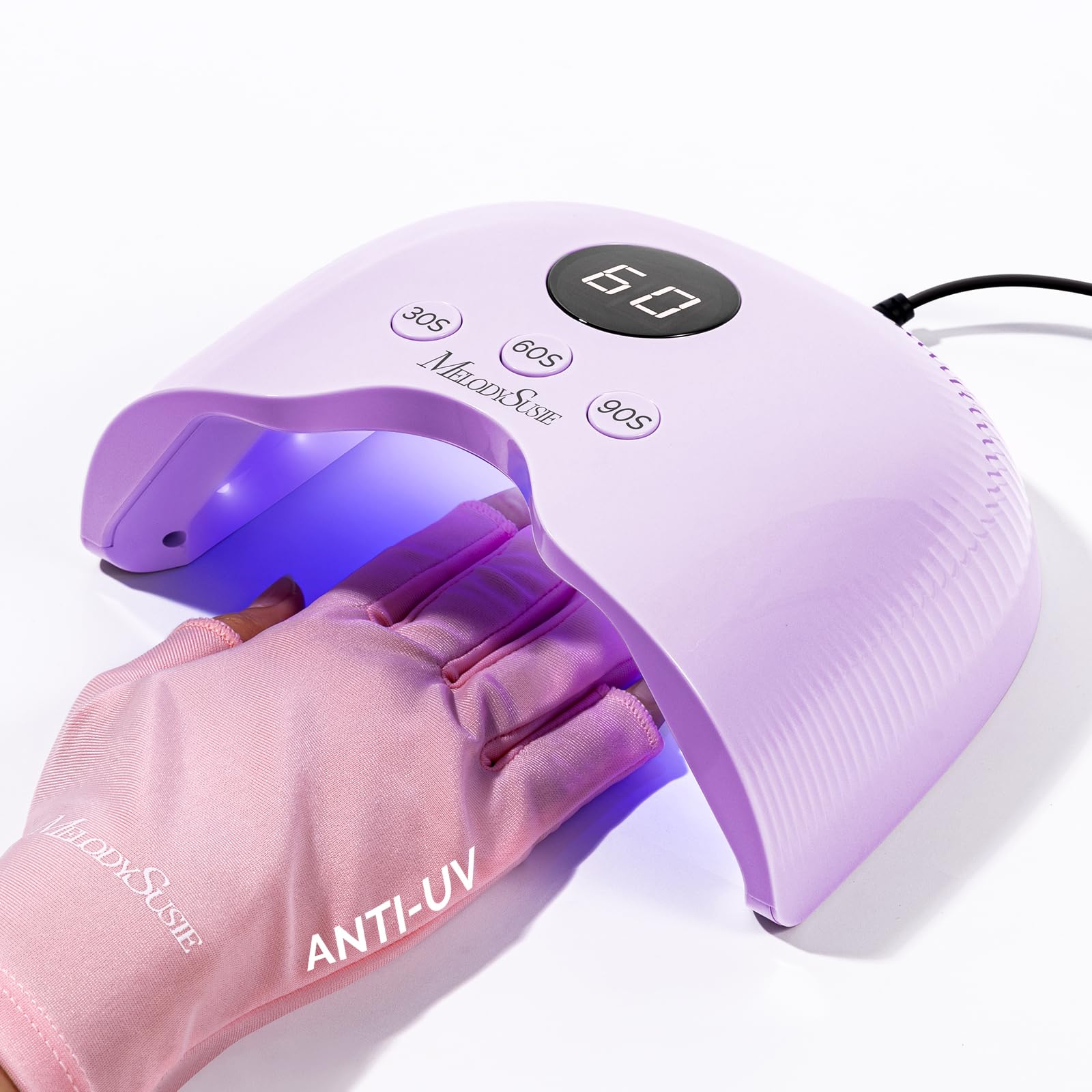 MelodySusie UV Nail Lamp P-Plus30A with UV Gloves for Gel Nail Polish