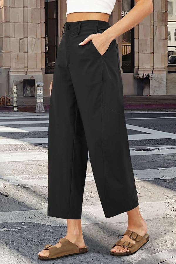 EGOCKAL Women's Barrel Leg Pants Casual Baggy Harem Pants with Pockets by EGOCKAL - Used condition - Image 2