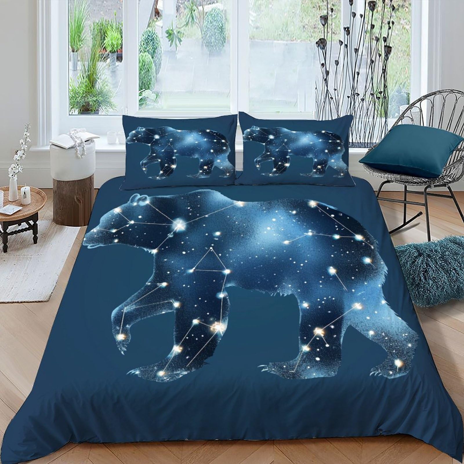 Parure de lit constellation King de qualité supérieure avec housse de couette 2 pièces