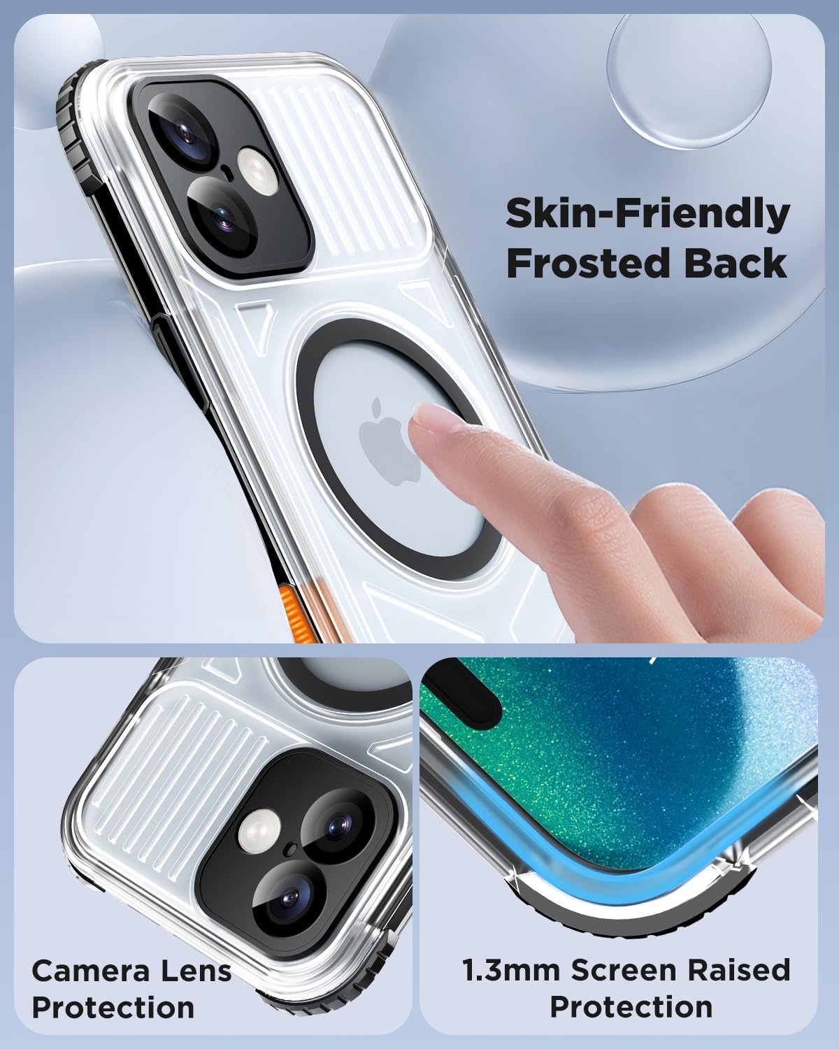 for iPhone 16 Plus Waterproof Case with Magsafe, Built in Camera Control [Screen Protector] [Lanyard], IP68 Military Full Body Shockproof, for Water Sports Outdoor Work, 6.7" Frosted Black Black iPhone 16 Plus image 6 of 9 B0FLD6J1WL