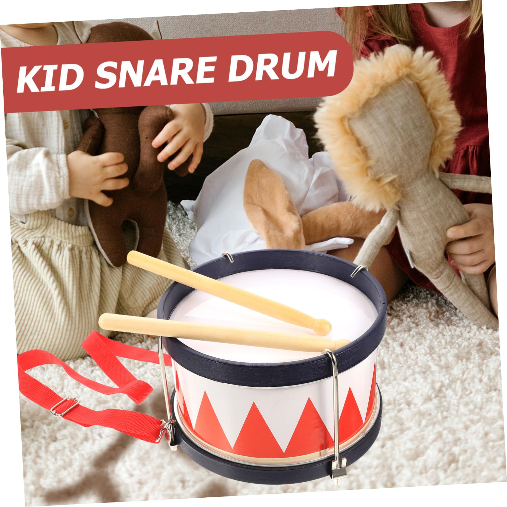 Juguete de Percusión Infantil Rojo de Metal Tipo Caja, 1 Set