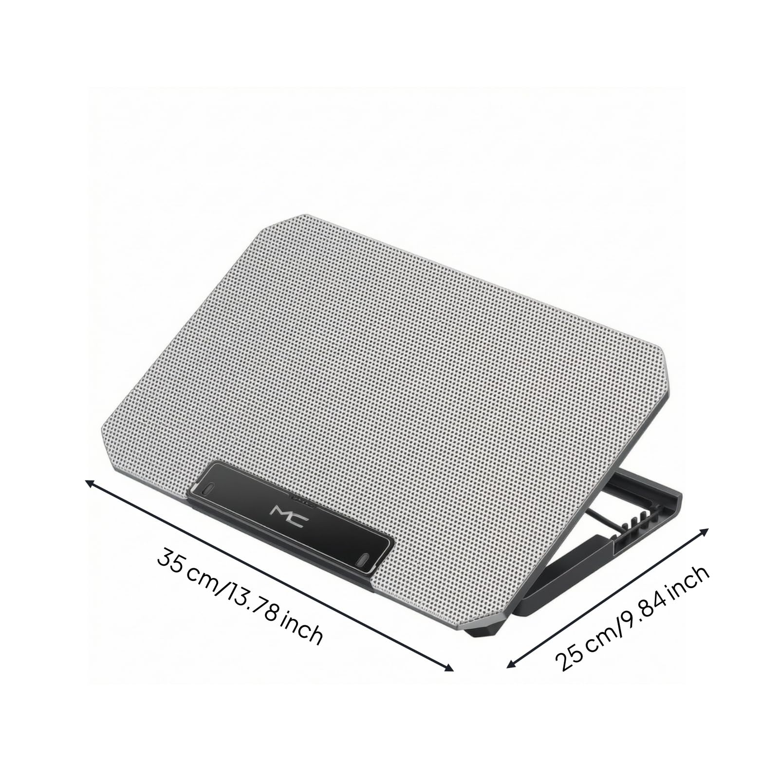Base Refrigeración con Ventiladores Ventilado con Ventiladores Ajustable para Jugadores, Escritorio, Plateado