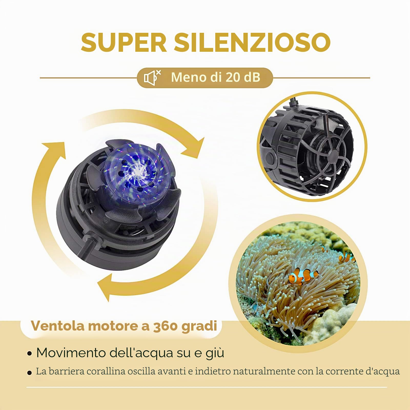 hygger Mini pompa a onda per acquario, pompa DC magnetica con regolatore LED, Wave Pump, pompa di circolazione 6000 L/H, Wavemaker per flusso dell'acquario, pompa di flusso, per acqua dolce e salata