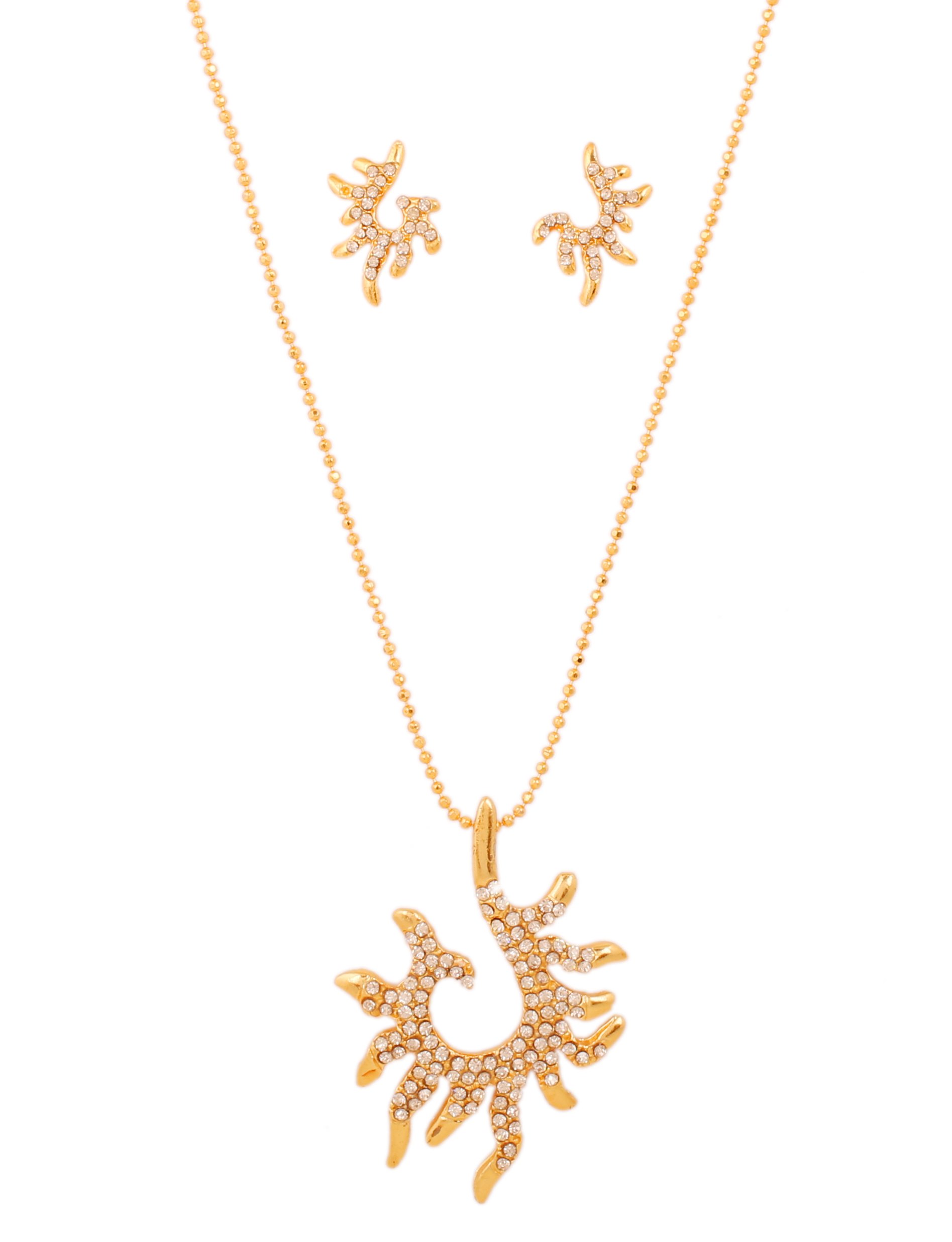 TouchstoneIndian Bollywood contemporary stylish Designer Jewelry Pendant Set In colorful Gold And Silver Tone For Women.