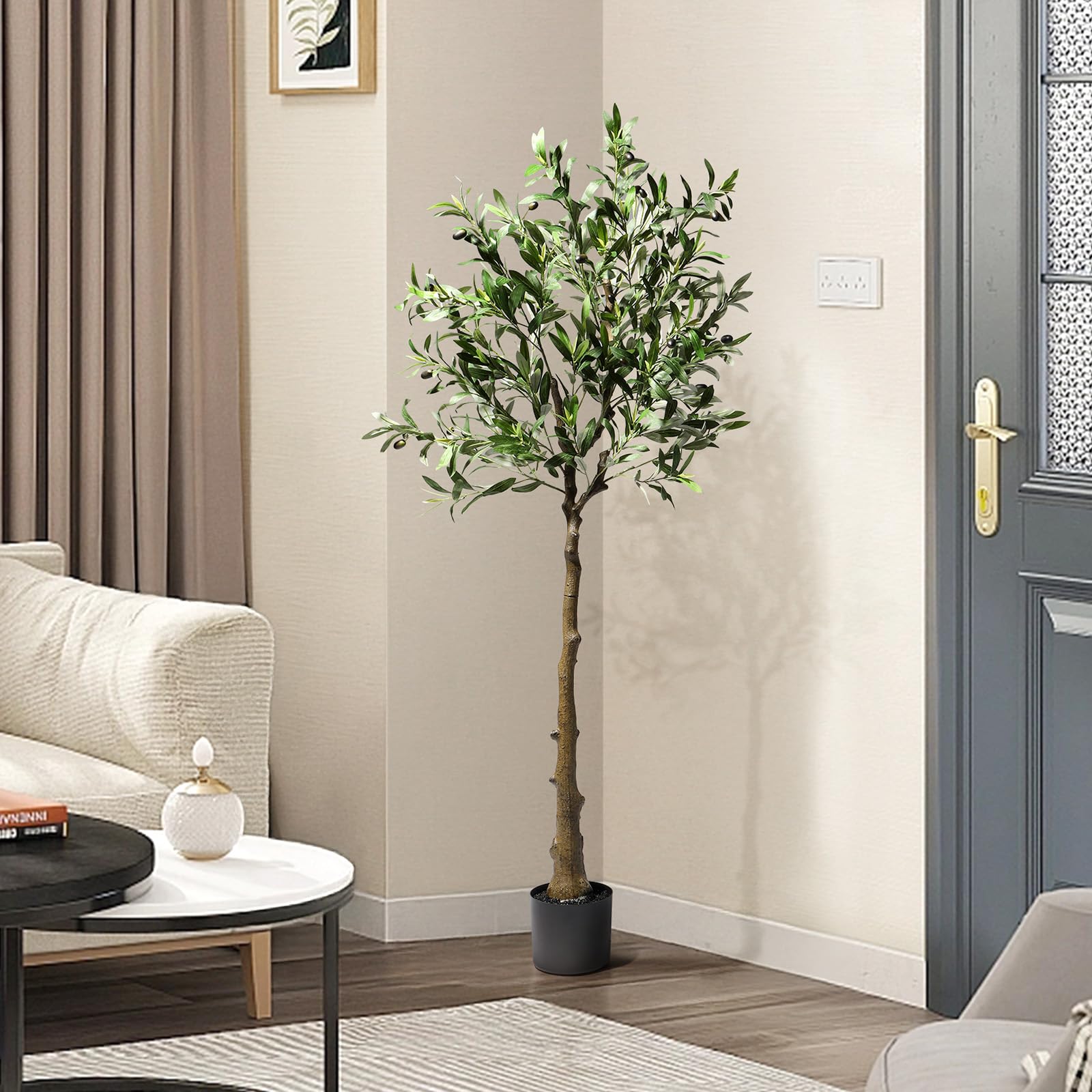 LEADZM Olivier Artificiel 150 cm Décoration Intérieur - Arbre Faux Oliviers en Plastique Haute Oualité Plante Artificielle (150cm)
