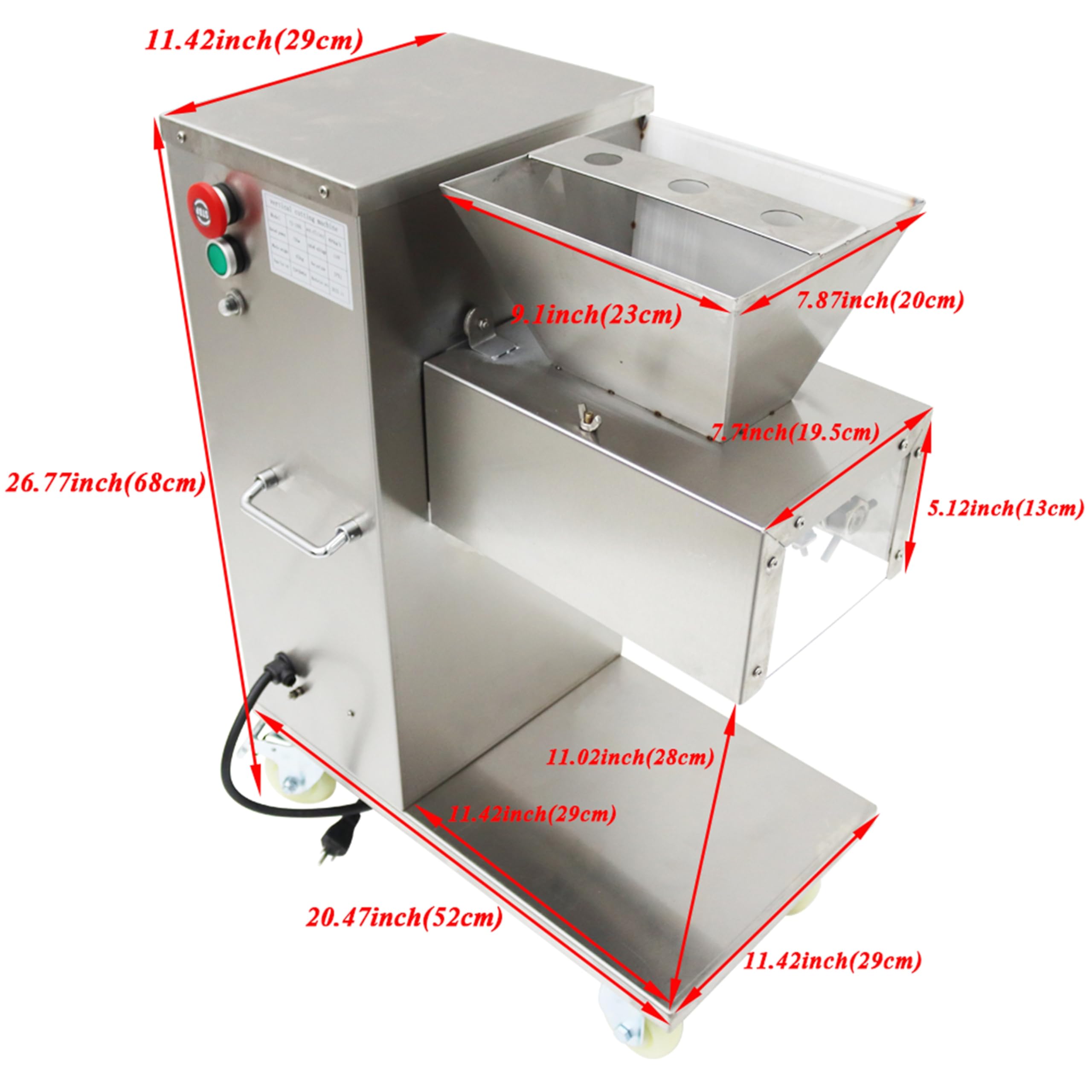 THUXEON TJ130L 110V Commercial Meat Slicer, Electric Food Slicer with 3.5mm Blade, 750W Stainless Steel Electric Meat Cutter Machine, Pork, Beef, Mutton, Pickled Foods