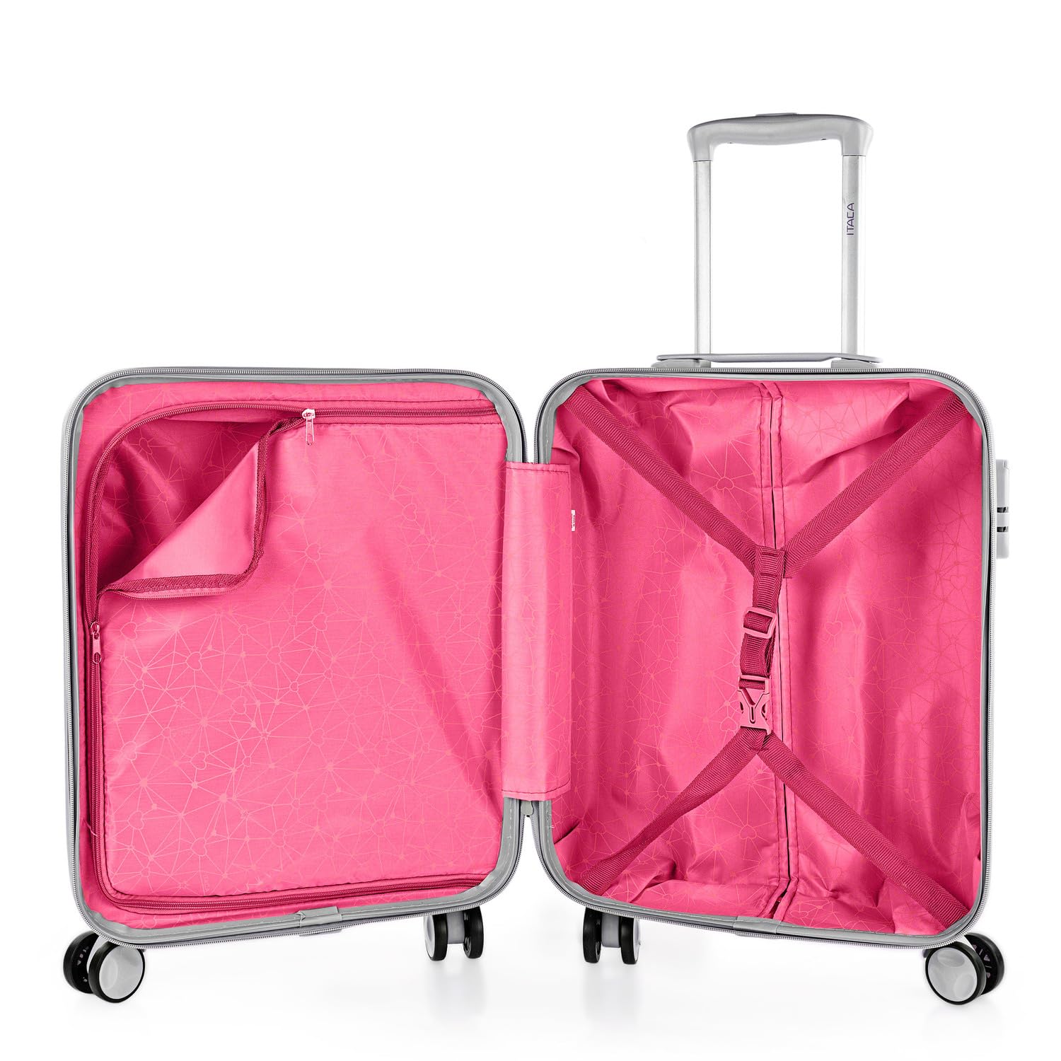 ITACA - Maleta Cabina Infantil con Ruedas Giratorias. Maleta Infantil de Viaje Ligera para Niños, Equipaje de Mano, Compatible Ryanair. Candado de Combinación, Topos Menta