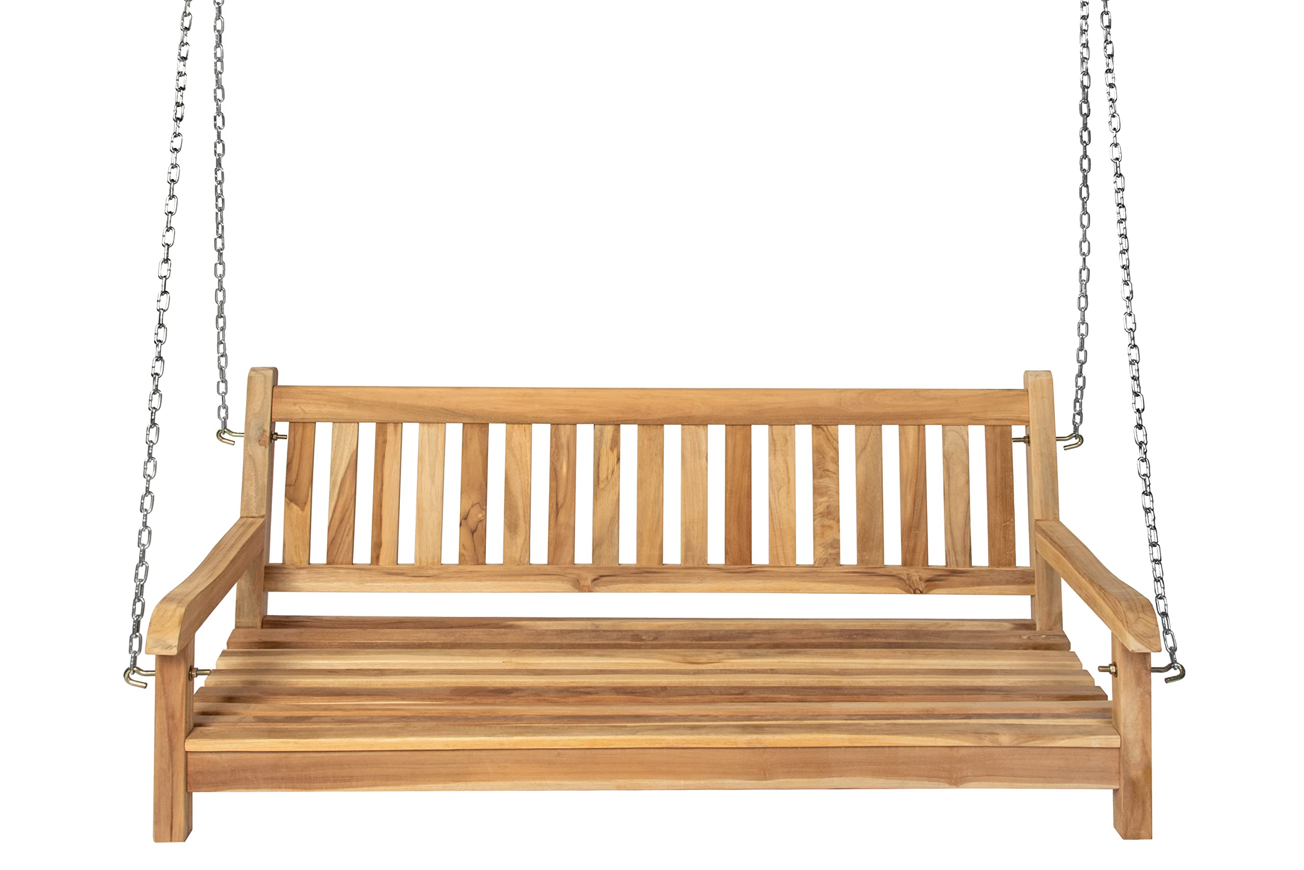 SAM 3-Sitzer Gartenschaukel Susana, hängende Bank 150 cm, Teakholz massiv, Schaukelbank für den Garten + Terrasse, pflegeleichtes Unikat, Hängeschaukel/Holzschaukel