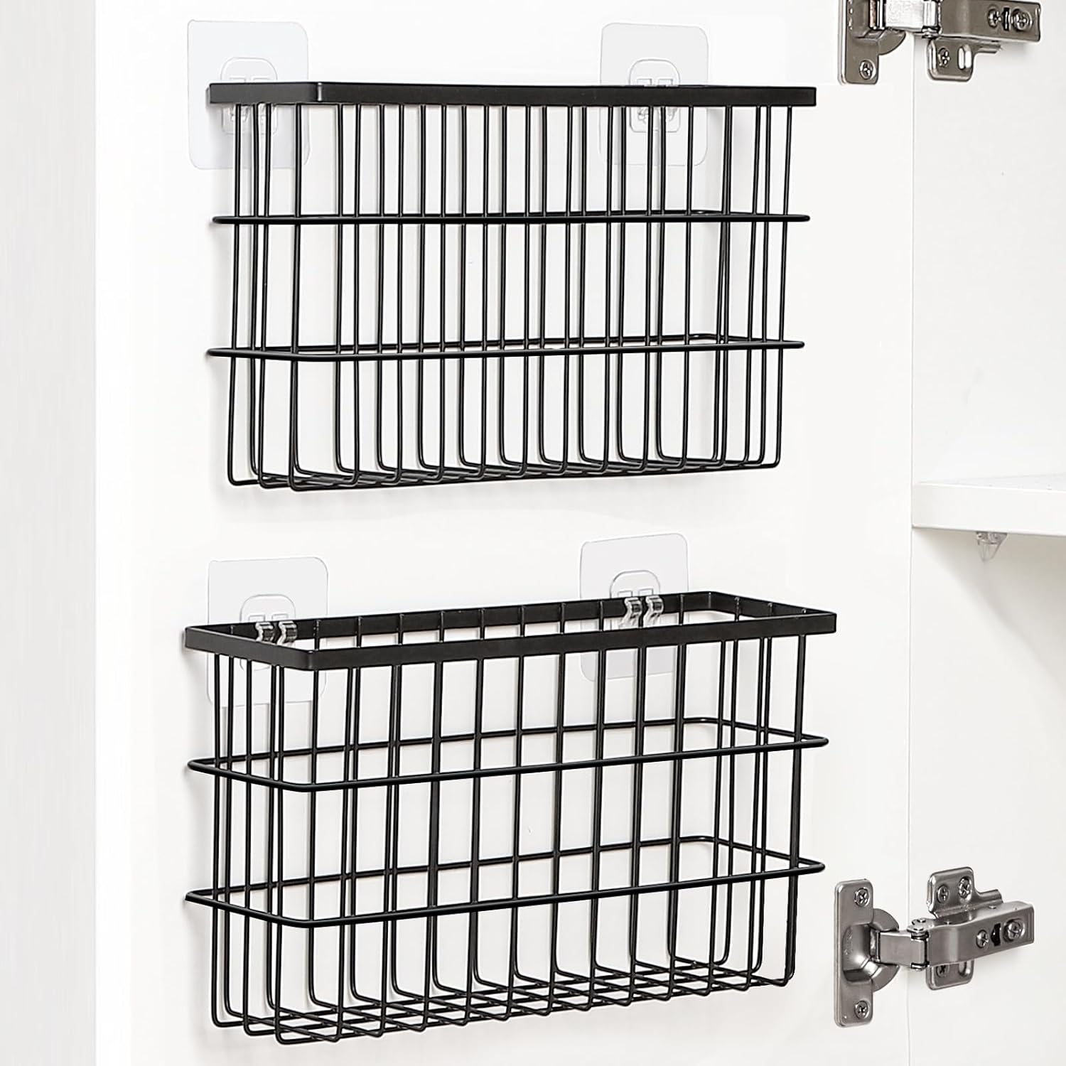 Sinnsally 2 Pack Cabinet Door Organizer,Self Adhesive Lid Organizers Inside Cabinet Storage Boxes,Hanging Storage Basket Organizer Wall Mounted Pantry Caddy Cup Holder for Kitchen,Fridge,Bathroom Sinnsally 2 Pack Cabinet Door Organizer,Self Adhesive Lid Organizers Inside Cabinet Storage Boxes,Hanging Storage Basket Organizer Wall Mounted Pantry Caddy Cup Holder for Kitchen,Fridge,Bathroom