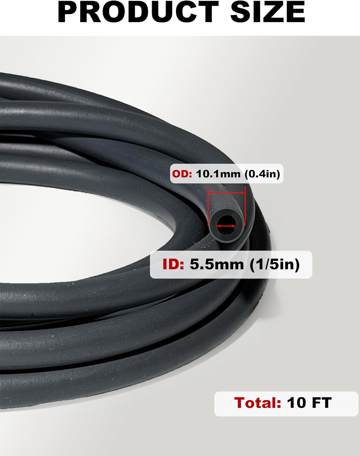 10 Feet 1/5 Inch ID 5.5mm Fuel Line Hose + 20Pcs Clamps for Honda 95001-55008-60M ATV Quad Pit Dirt Bike Go Kart Mini Bike ATV Generator Small Engines Gas Line