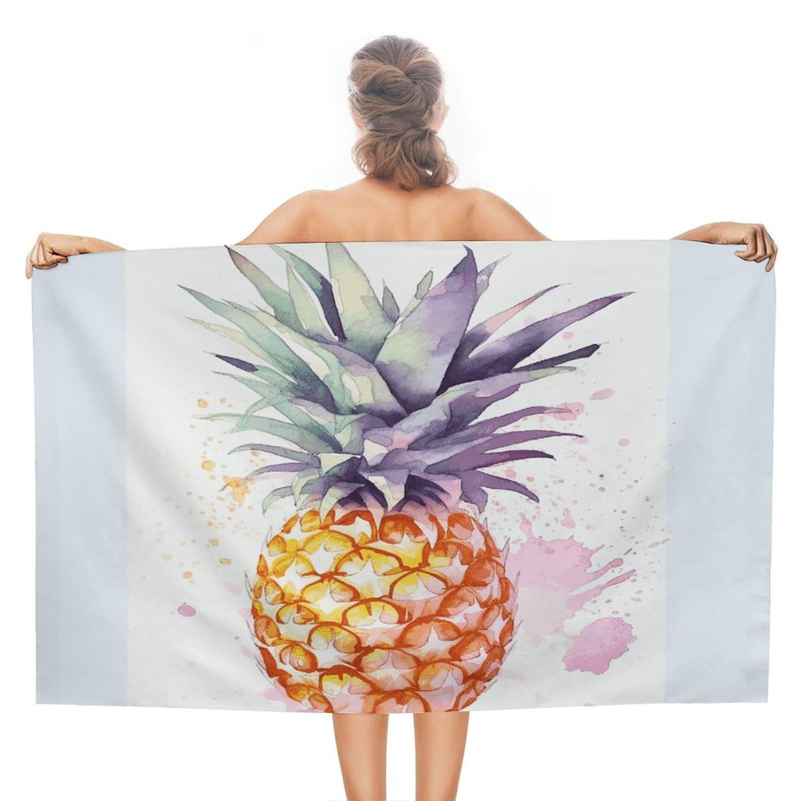 FekiLoot Pineapple Beach Towel Absorbent & Quick Dry Pool Towels 31 X 51 Inches Extra Large Sandfree Beach Blanket Towels Soft Lightweight Travel Towel for Swim Yoga Camping
