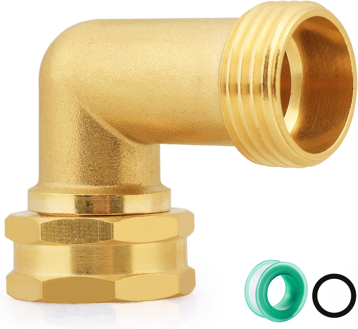 90 degree hose elbow Brass Full Flow Elbow Connector 3/4" Solid Brass Elbow Adapter (90 degrees,10 PCS)