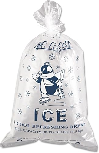 Inteplast Group Ic1221 - Bolsa de hielo, 12 x 21, capacidad de 10 libras, 1.5 mil, transparenteazul, 1000caja