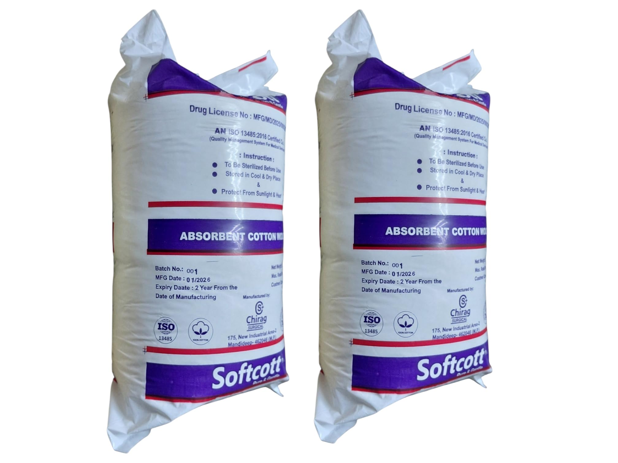 Pack of 2,Softcott Absorbent Cotton Roll, Medical Grade, 500g,Ultra Soft for Face Cleansing and Makeup Removal-picture-37