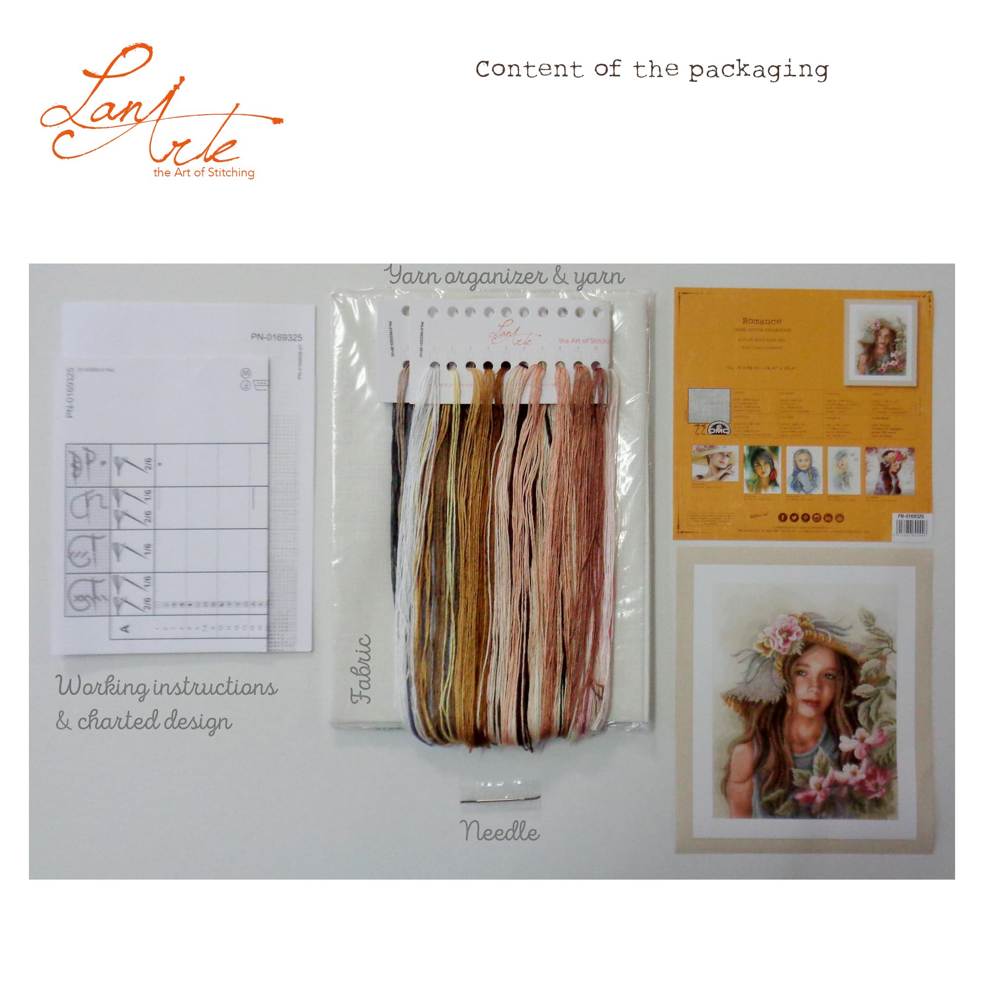 Lanarte Kreuzstich Set ASIATISCHE FRAU - 30x41cm DIY Stickpackung