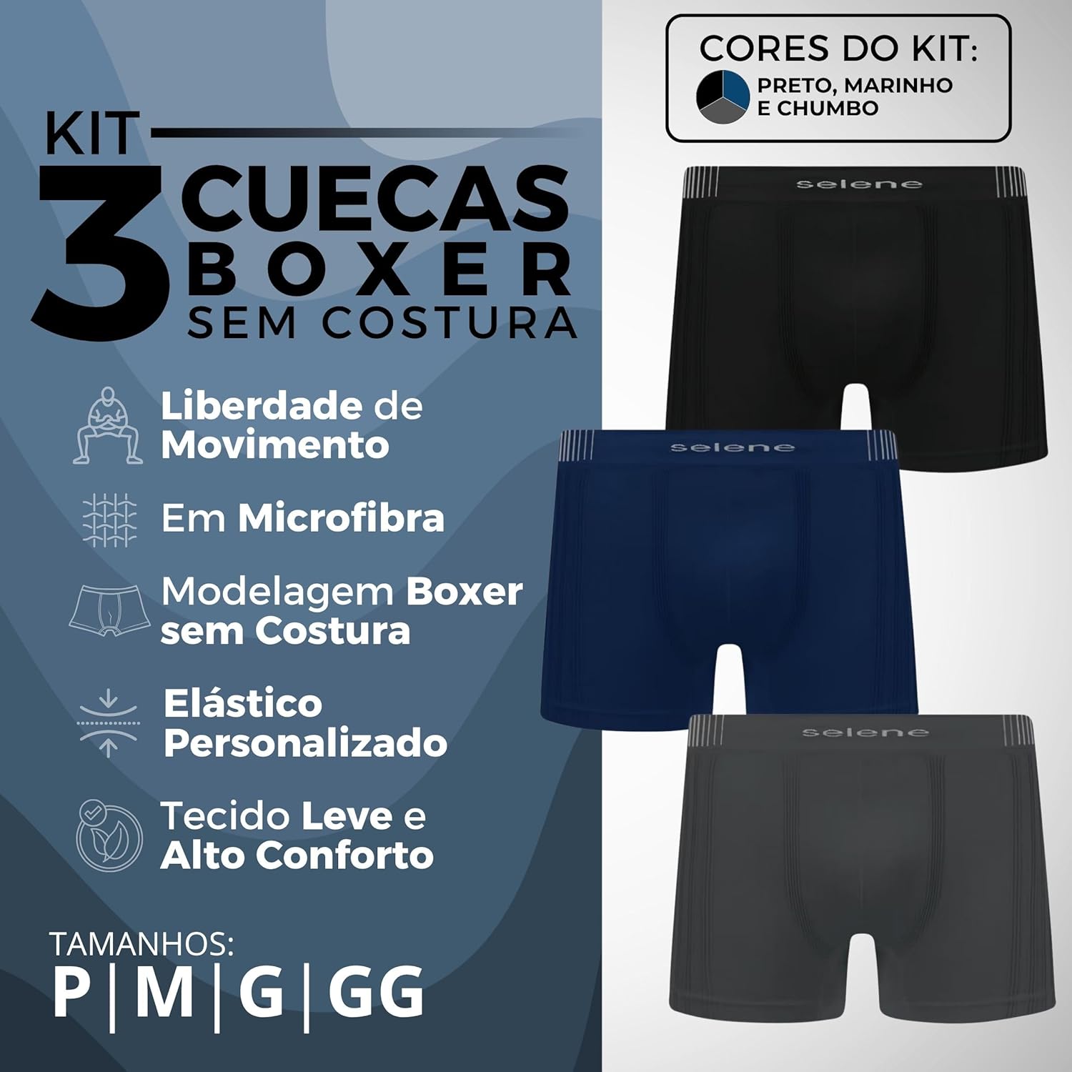 Kit 03 Cueca Boxer Sem Costura Selene Microfibra Box Masculina Adulto em promoção! Veja a oferta e mais achadinhos de Moda íntima 2 Hoje é o melhor dia para comprar Kit 03 Cueca Boxer Sem Costura Selene Microfibra Box Masculina Adulto com aquele preço maroto! Promoção! Aproveite a oferta! 2