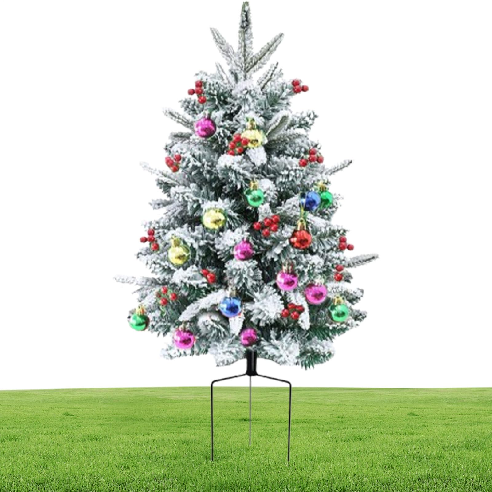 Árbol de Navidad Artificial Relleno Decorativo 75 cm | Árbol De Navidad Preiluminado Para Exteriores Estaca De Jardín Para Carnaval Apartamento Día De La Madre