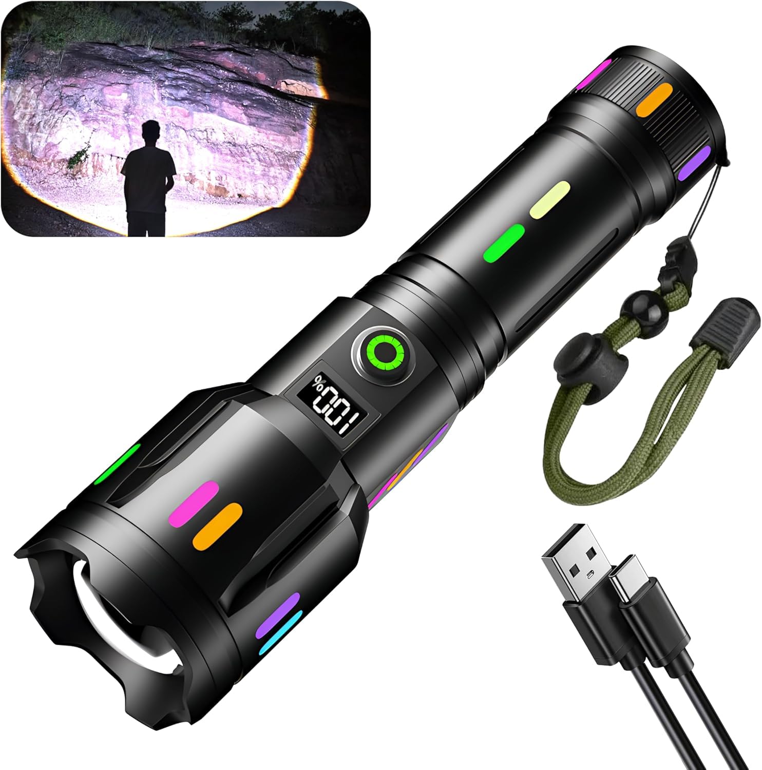 Skylla Torcia LED Ricaricabile 600 Lumen - Mini, 98mm, Batteria 800mAh, Porta Type-C, Impermeabile, Per Campeggio Ed Emergenze - 2