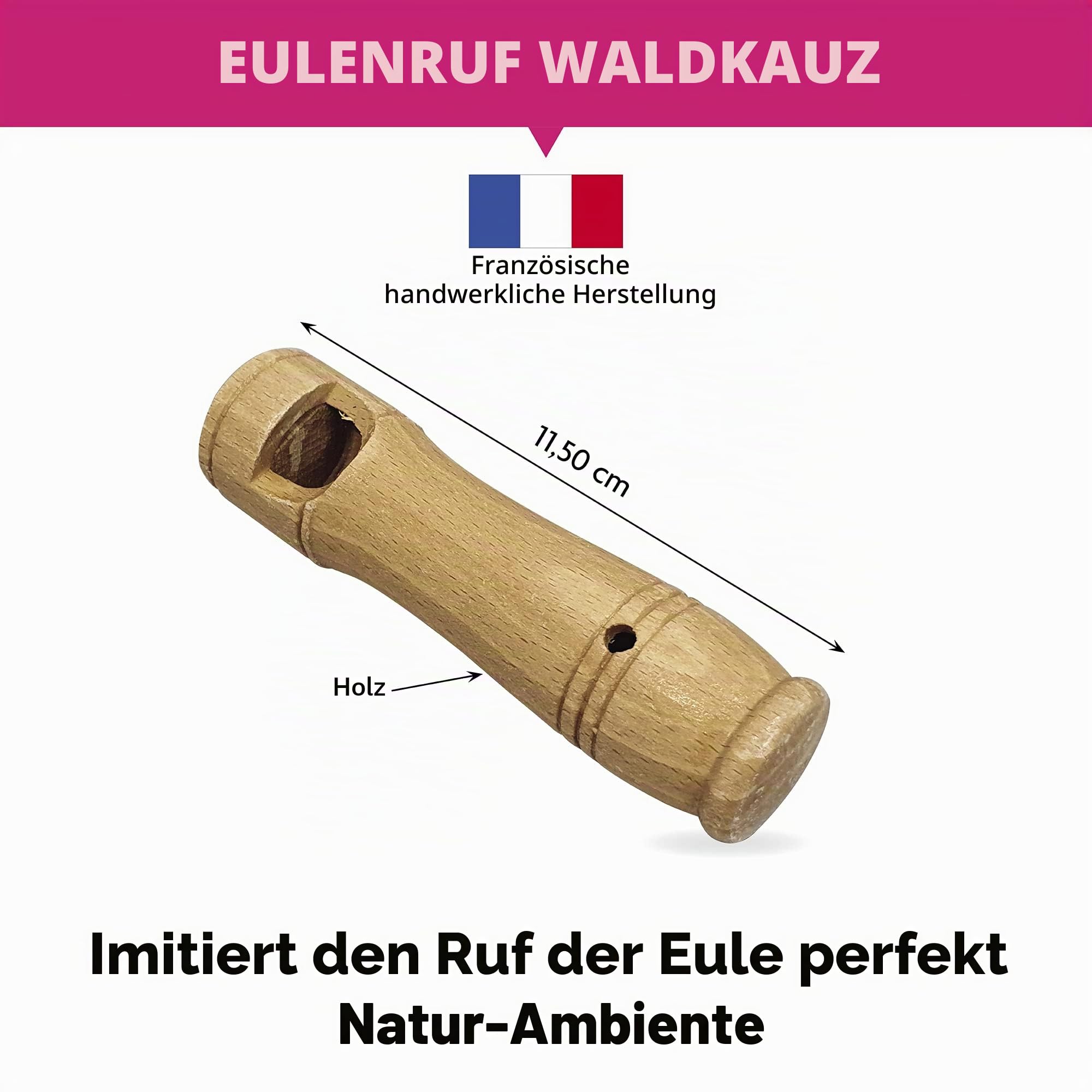 Fuzeau - 78282 - Lockruf Eule aus Holz - Imitiert den Schrei der Eule bis zur Perfektion - Naturatmosphäre - ab 3 Jahren