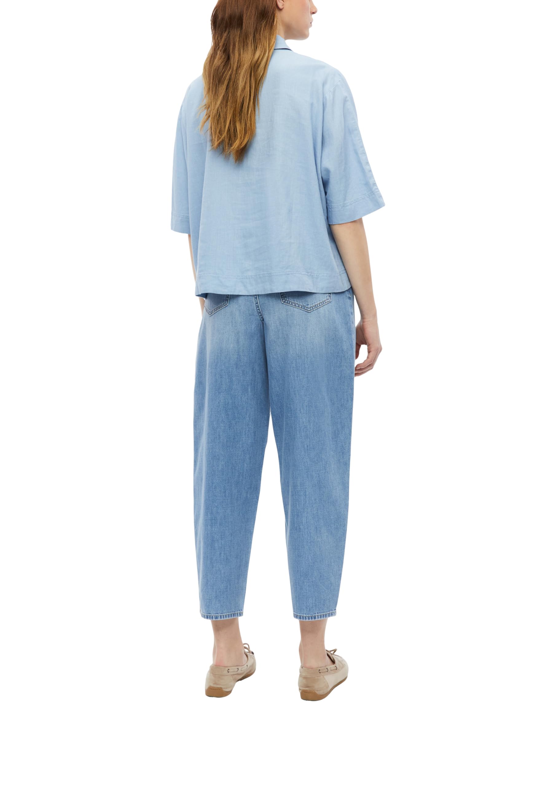 s.Oliver Damen 2179138 Bluse kurz aus Leinenmix (1er Pack)