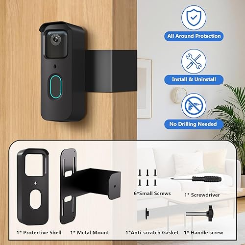 Miniatura 8 de Soporte antirrobo para timbre de puerta, sin taladro, para timbre de puerta de video Blink de 2 generación, no bloquea el timbre, sensor de