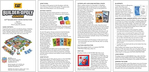Miniatura 4 de MasterPieces Juegos de mesa para niños y familias - Caterpillar Builder Opoly Jr. - Juegos de mesa con licencia oficial para niños y familia