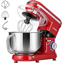 VIVOHOME Stand Mixer, 660W 10 Speed 6 Quart Tilt-Head Kitchen Electric Food Mixer with Beater, Dough Hook, Wire Whip and Egg Separator, Red