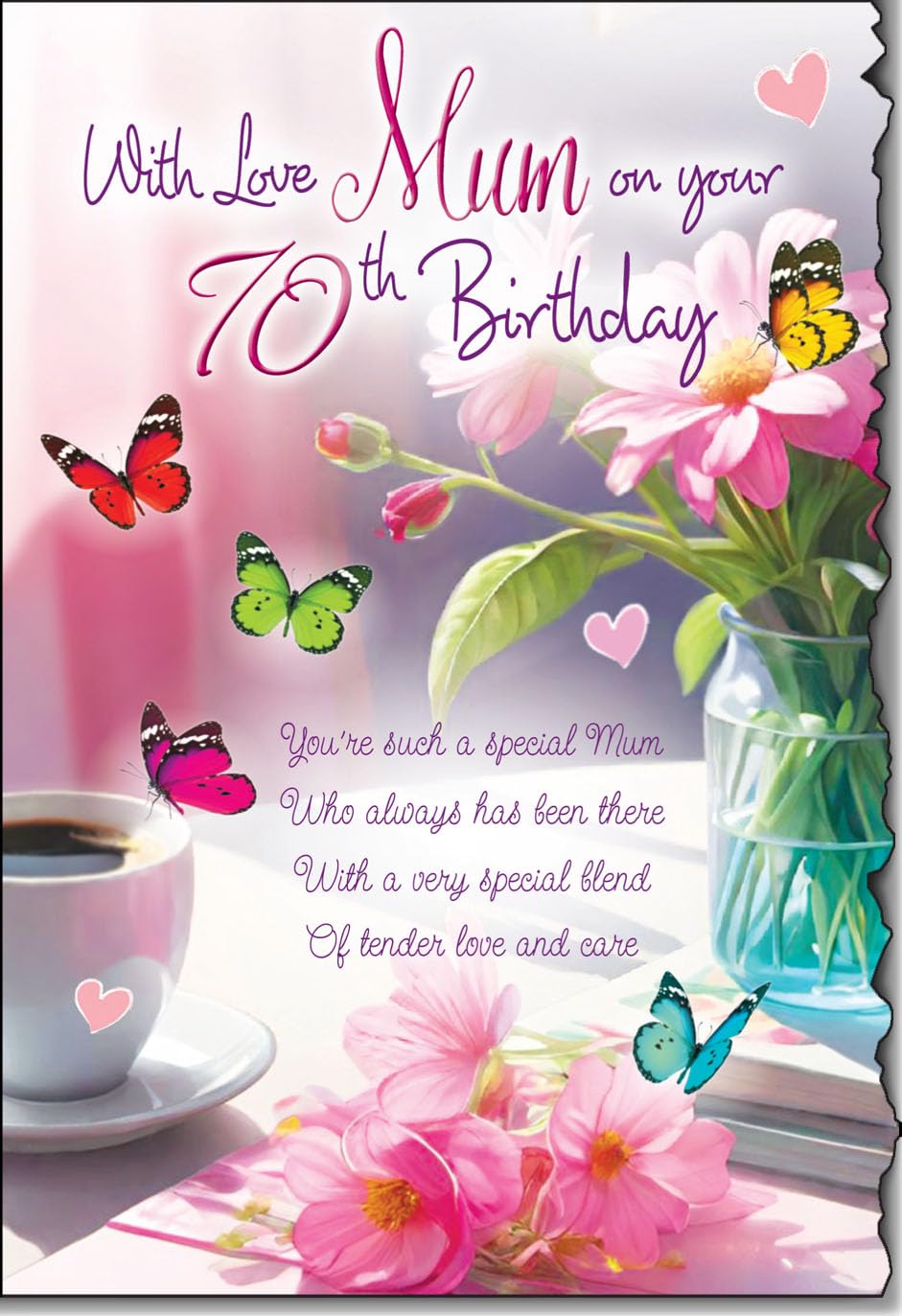 With Love Mum On Your 70th Birthday Card Nice Verse