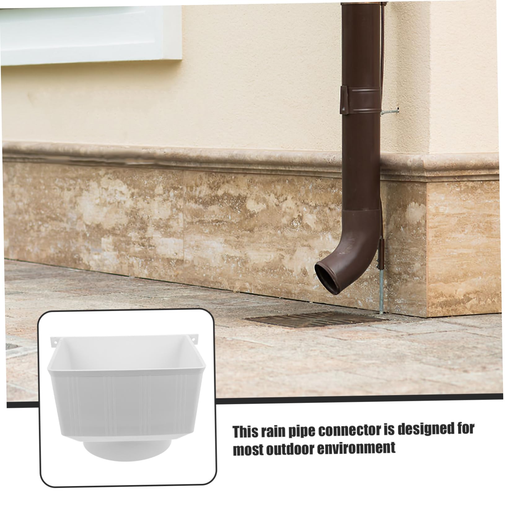 Conector de Canalón Pvc Blanco para Bajante de Lluvia