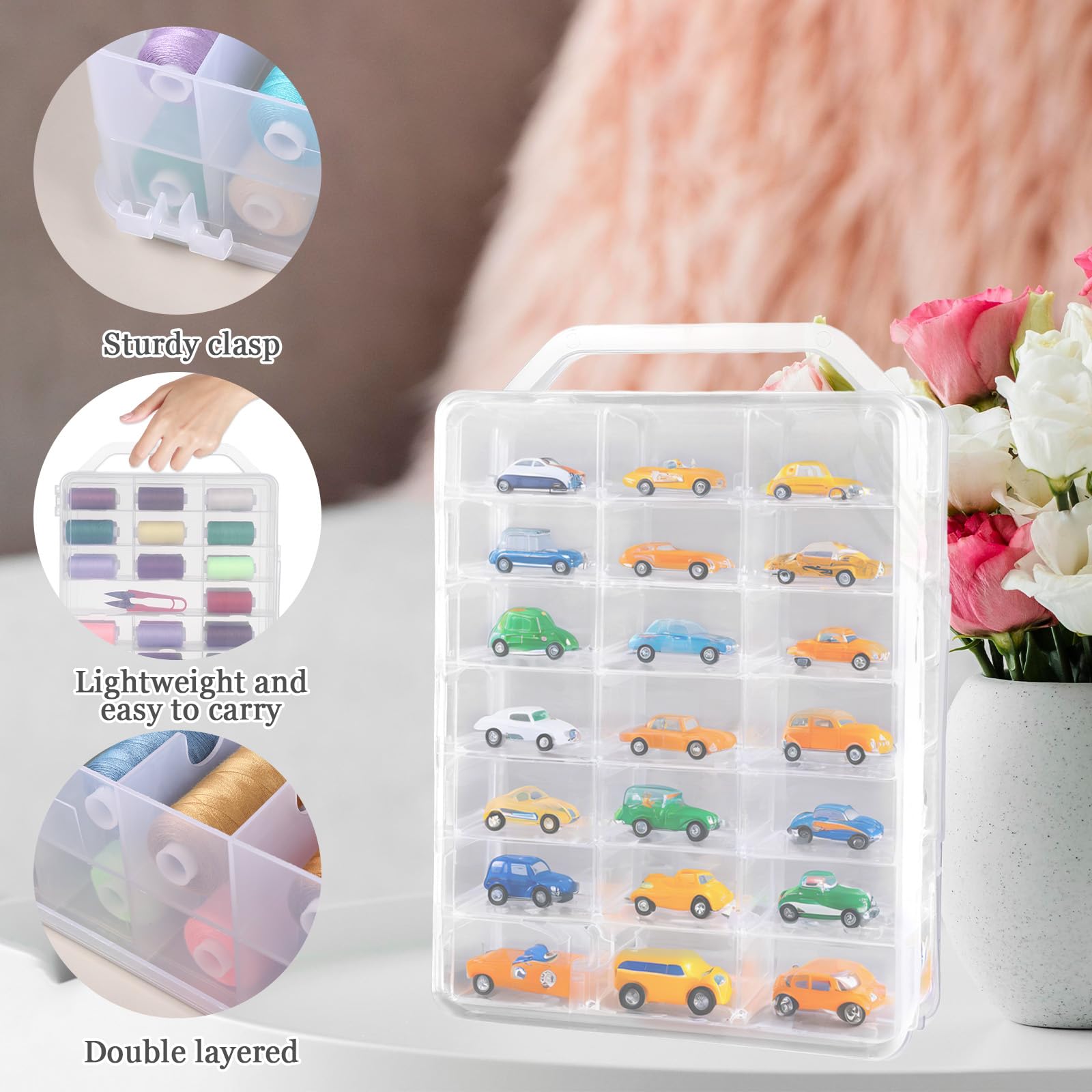 Hobby Lobby Thread Rack Sewing Box Organizer Creative Options Double-Sided Multi Craft Carrier ...
