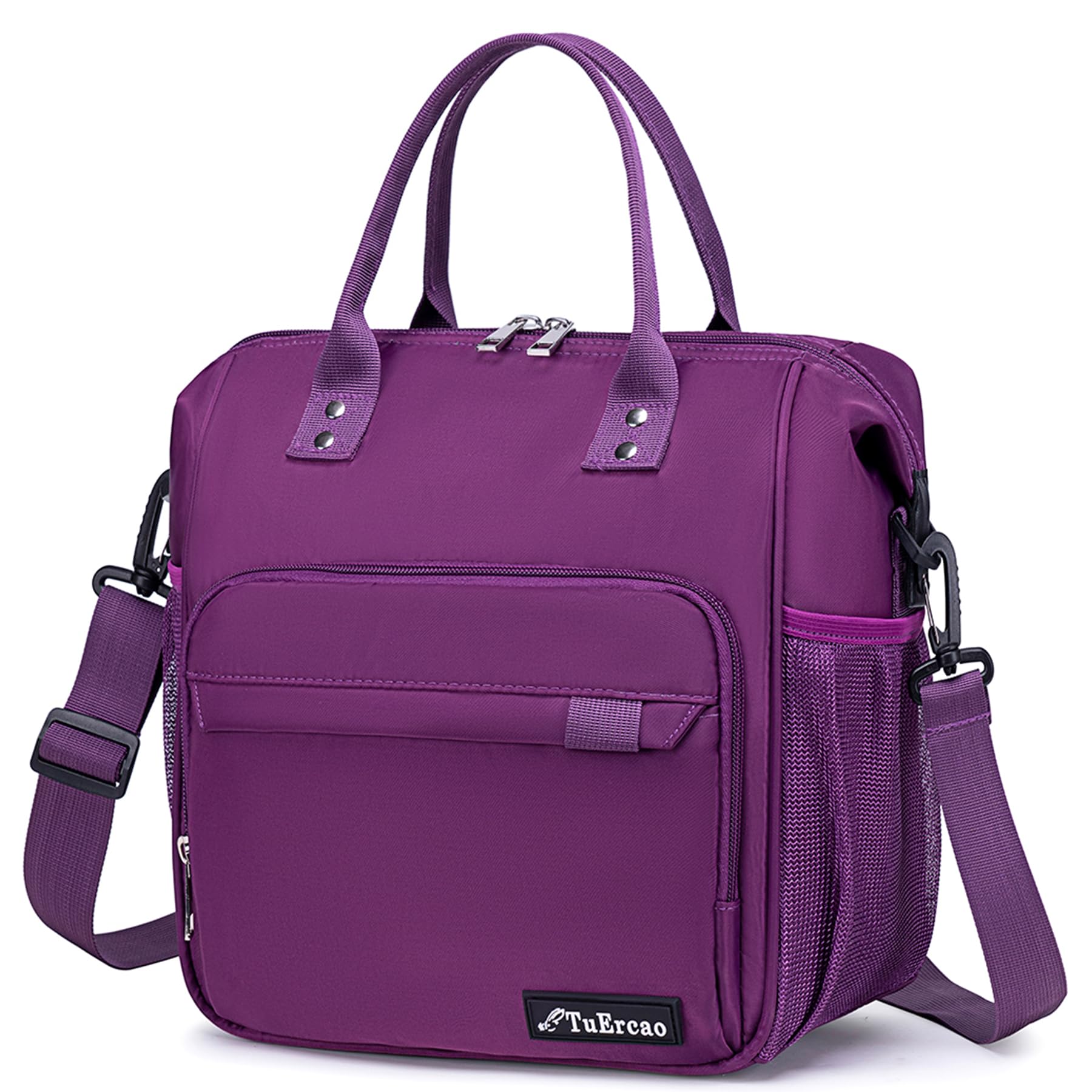 Purple Lunch Box for Women Insulated Lunch Bag Fits Bento Boxes, Snack and Foods, Ladies Lunch Tote Bag for Mother Mom Sister Friend Wife Her