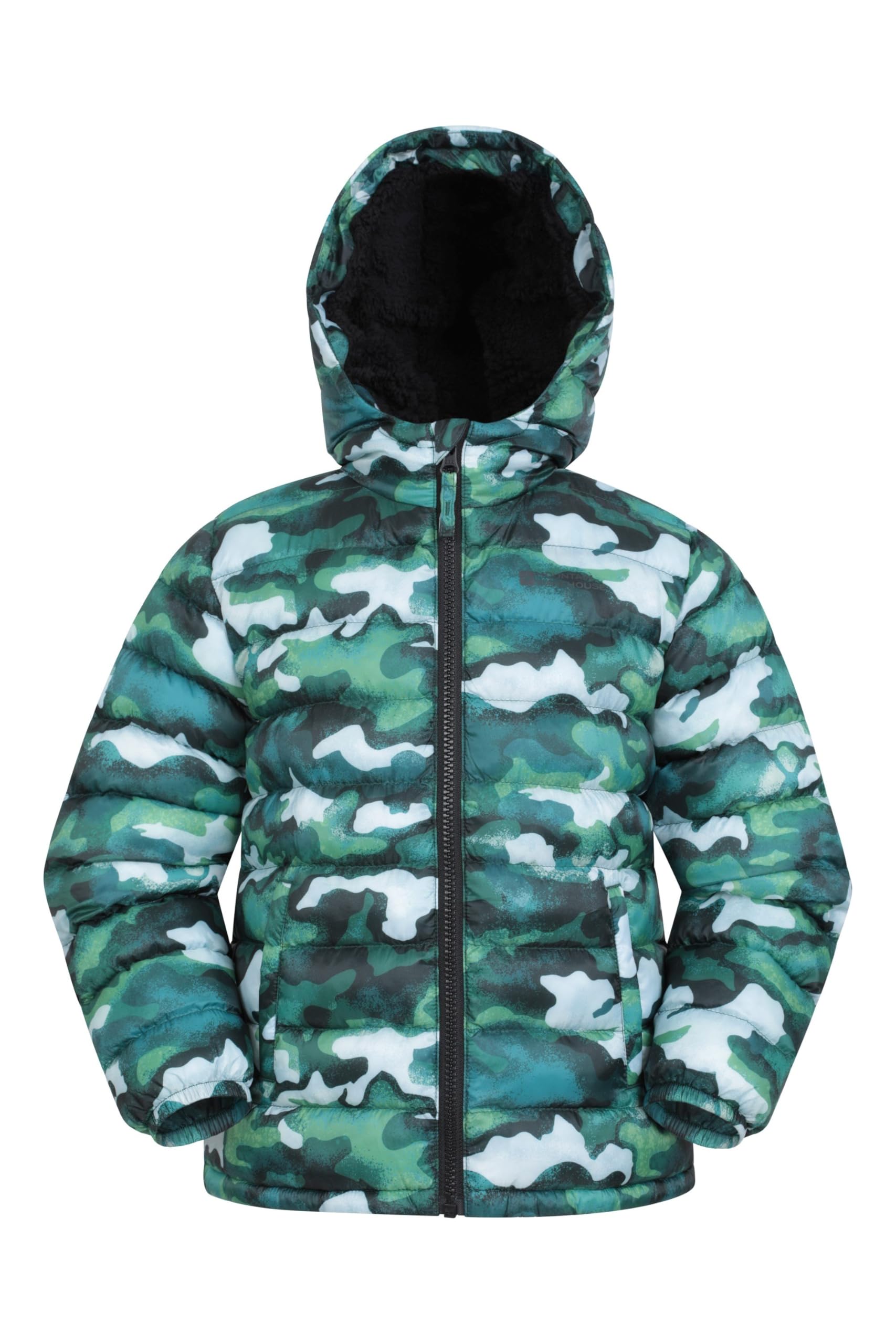 Seasons Fur-Lined Kids Padded Jacket - Green