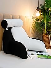 Almofada de Descanso Apoio lombar Travesseiro Encosto de costas para leitura na Cama, Almofada de Pescoço multiuso Ergonômico em Pelúcia 55cm x60cm (PRETO)